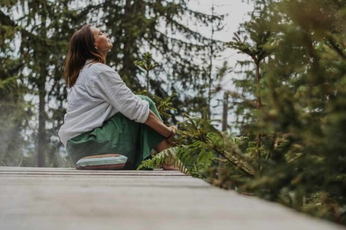 Breathing,And,Smile,For,Fresh,Air,In,Nature,,Mature,Woman