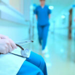 Aggressive Cancer Strikes Younger More Than Ever A healthcare professional holding a stethoscope in a hospital corridor